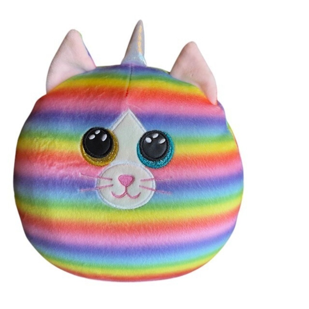 TY Squish‎ A Boos "Heather" the UniCat, Plush 10" Rainbow Colors